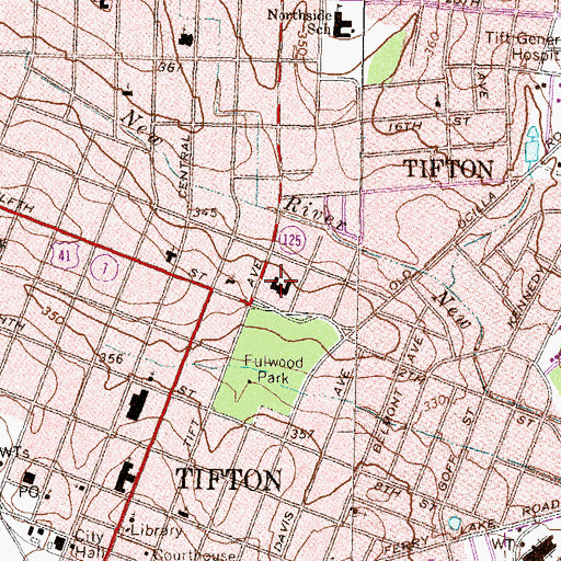 Topographic Map of Tift County Hospital (historical), GA