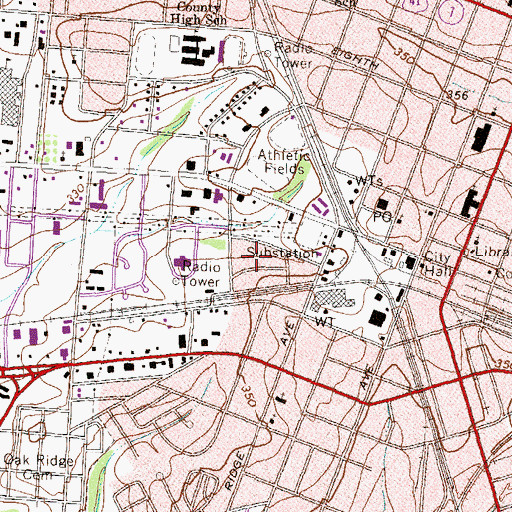 Topographic Map of Tift County Jail, GA