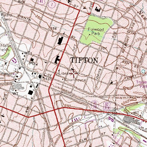 Topographic Map of Tifton High School (historical), GA