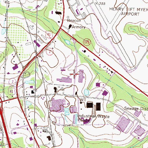 Topographic Map of Tifton-Tift County Industrial Park, GA