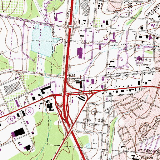 Topographic Map of Town and Country Shopping Center, GA