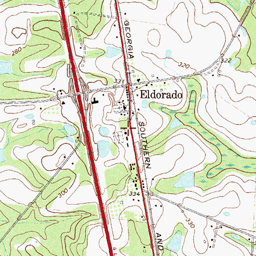 Topographic Map of Union Grove Church, GA