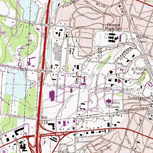 Topographic Map of Westgate Shopping Center, GA