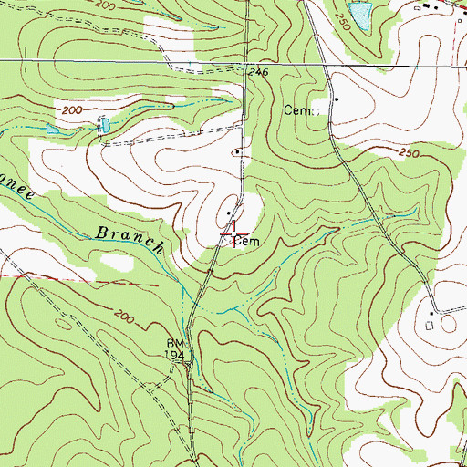 Topographic Map of Cooper Cemetery, GA