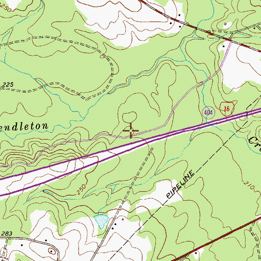 Topographic Map of Hutchinson Cemetery, GA