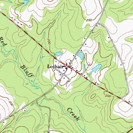 Topographic Map of Lothair Church, GA