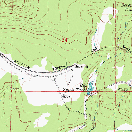 Topographic Map of Sereno, AZ