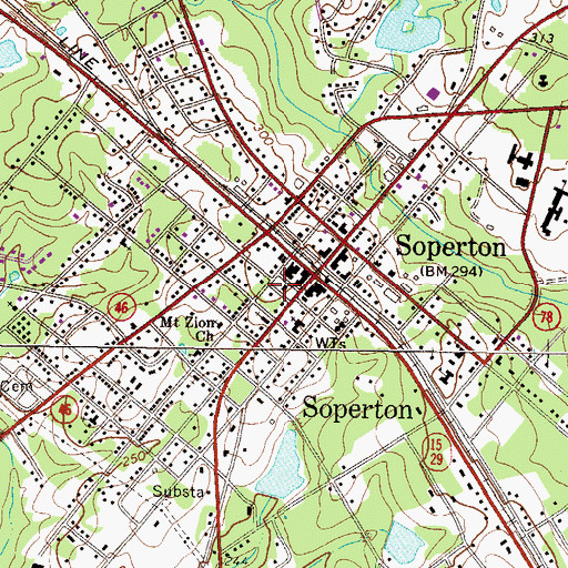 Topographic Map of Treutlen County Courthouse, GA