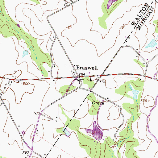 Topographic Map of Braswell Congregational Holiness Church, GA