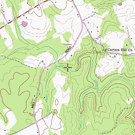 Topographic Map of Broadnax Mill (historical), GA