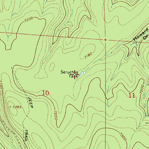 Topographic Map of Seruchos Tank, AZ