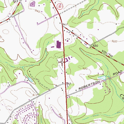 Topographic Map of Corinth Cemetery, GA