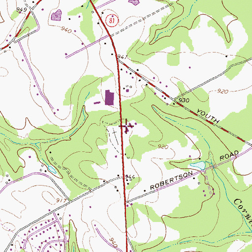 Topographic Map of Corinth Church, GA