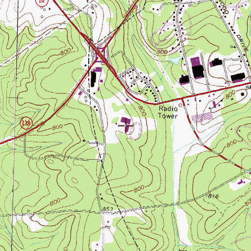 Topographic Map of George Walton Academy, GA