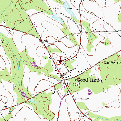 Topographic Map of Good Hope School (historical), GA