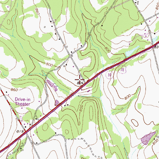 Topographic Map of Hill Haven Cemetery, GA