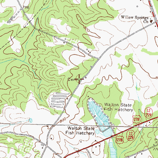 Topographic Map of Hollis and Sigman Cemetery, GA