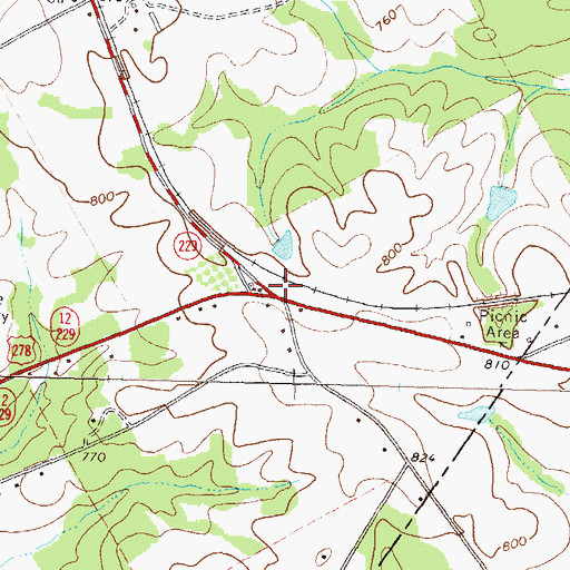 Topographic Map of Jefferson Davis Monument, GA