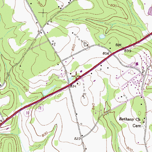 Topographic Map of Kingdom Hall Church, GA