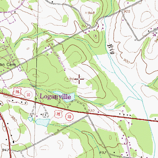 Topographic Map of Loganville High School, GA