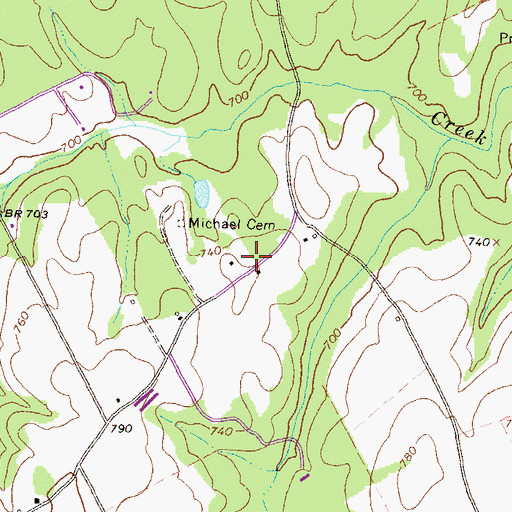 Topographic Map of Moina Michael Monument, GA