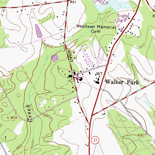 Topographic Map of Monroe Agricultural and Mechanical College (historical), GA