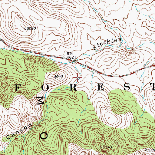 Topographic Map of Cove Canyon, AZ