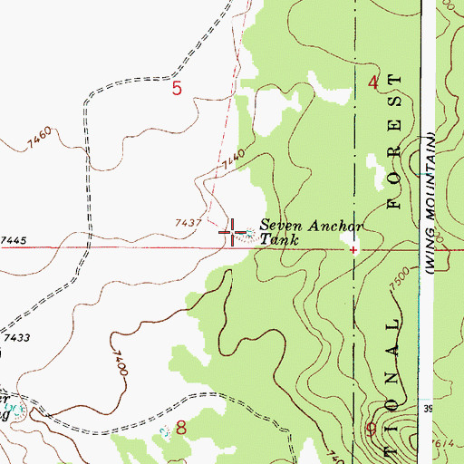 Topographic Map of Seven Anchor Tank, AZ