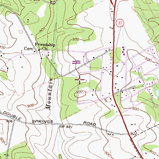 Topographic Map of Monroe Elementary School, GA