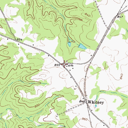 Topographic Map of Moore Cemetery, GA