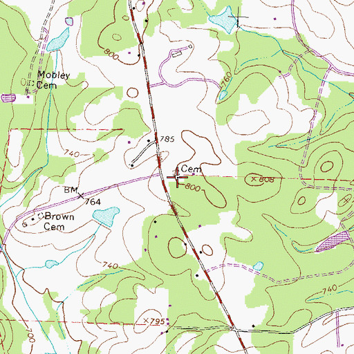 Topographic Map of Mount Zion Church, GA