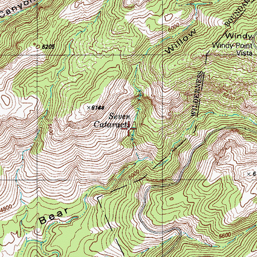 Topographic Map of Seven Cataracts, AZ