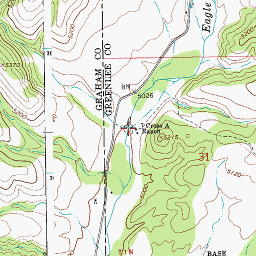 Topographic Map of Seven Cross A Ranch, AZ