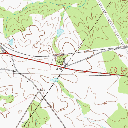 Topographic Map of William Luther Breedlove Monument, GA