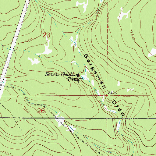 Topographic Map of Seven Gelding Tank, AZ