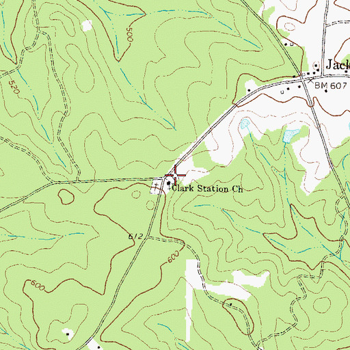 Topographic Map of Clarks Station Cemetery, GA