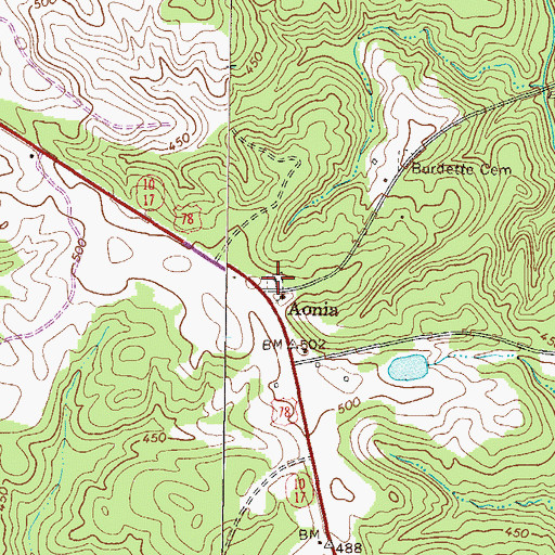 Topographic Map of Ebenezer Cemetery, GA