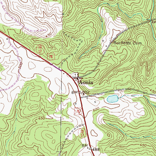 Topographic Map of Ebenezer Church, GA