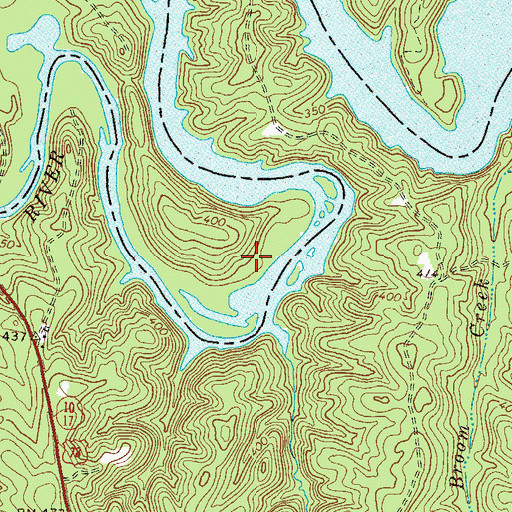 Topographic Map of Fish Dam Bend, GA