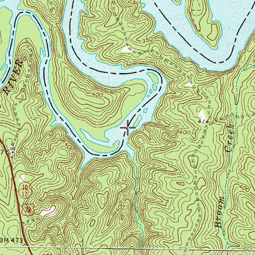 Topographic Map of Fish Dam Ford (historical), GA