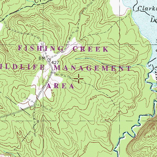 Topographic Map of Fishing Creek Public Hunting Area, GA