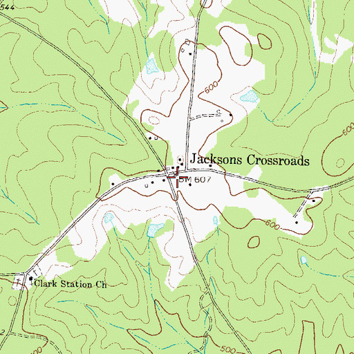 Topographic Map of Hoggs High School (historical), GA