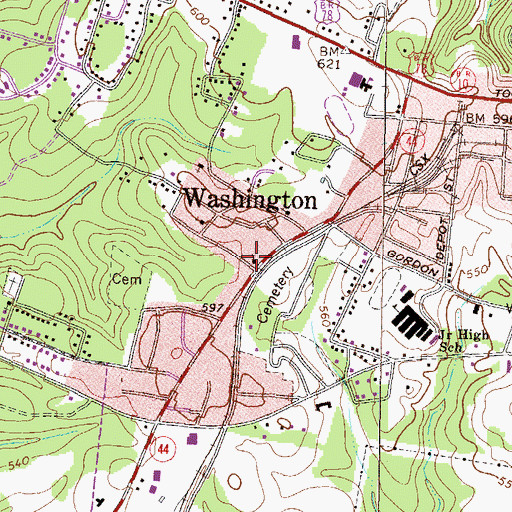 Topographic Map of Jackson Chapel African Methodist Episcopal Church, GA