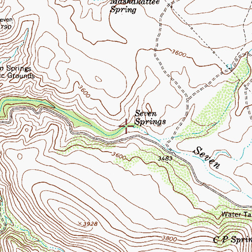 Topographic Map of Seven Springs, AZ