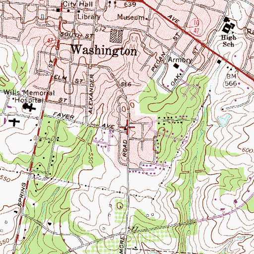 Topographic Map of Mount Carmel Baptist Church, GA