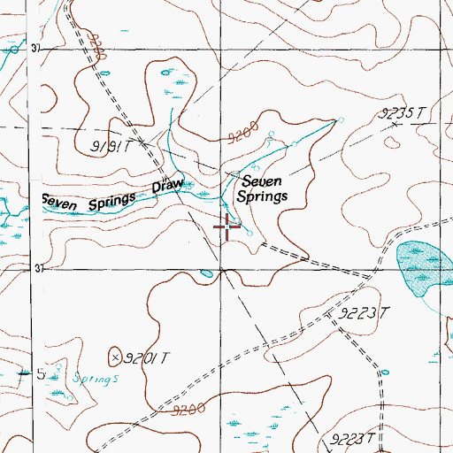 Topographic Map of Seven Springs, AZ