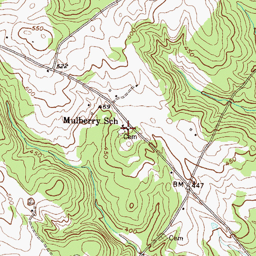 Topographic Map of Mulberry Church, GA