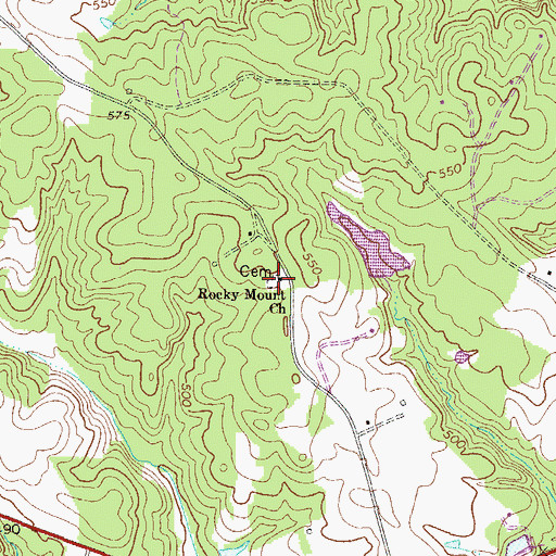 Topographic Map of Rocky Mount Academy (historical), GA