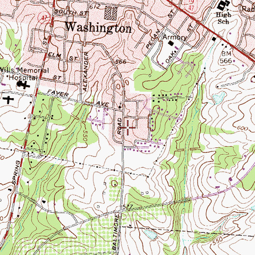 Topographic Map of Saint James Methodist Church (historical), GA