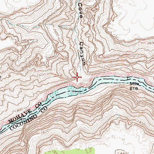 Topographic Map of Cove Canyon, AZ
